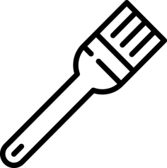 Basting Brush Editable Svg Line Art, Free Vectors File